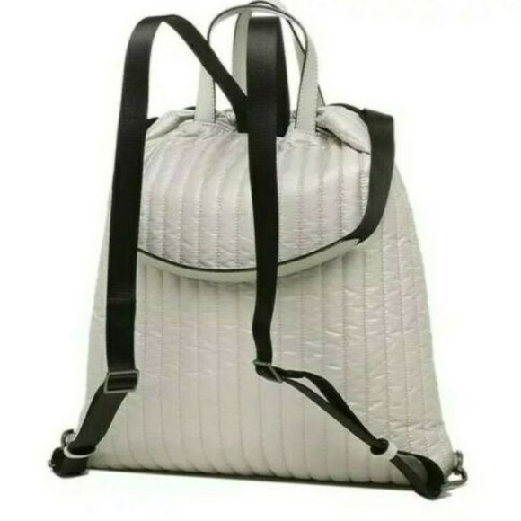 MICHAEL Kors Winnie Lg Quilted Canvas Drawstring Backpack Aluminum - Retail $448 main image 7